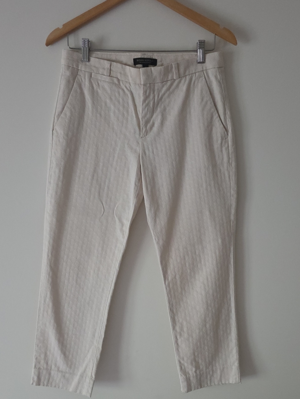 BANANA REPUBLIC "AVALON Pant" Casual Capri Cropped Pants Patterned Cream